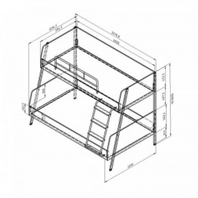 Кровать двухъярусная Дельта Лофт-20.02.04 Белый в Нягани - nyagan.ok-mebel.com | фото 2