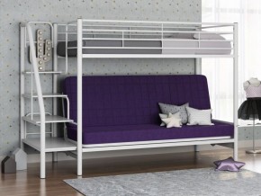 Кровать двухъярусная с диваном "Мадлен-3" (Белый/Фиолетовы) в Нягани - nyagan.ok-mebel.com | фото