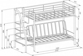 Кровать двухъярусная с диваном "Мадлен-3" (Черный/Серый) в Нягани - nyagan.ok-mebel.com | фото 3