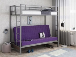 Кровать двухъярусная с диваном "Мадлен" (Серый/Фиолетовый) в Нягани - nyagan.ok-mebel.com | фото 1
