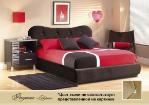 Кровать Феодосия 1600 со стразами в ткани "Конфетти сильвер" (серый) серия Норма (+основание на опорах) в Нягани - nyagan.ok-mebel.com | фото