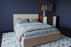 Кровать Корсика с ПМ 1600 (экокожа бежевая) в Нягани - nyagan.ok-mebel.com | фото 2