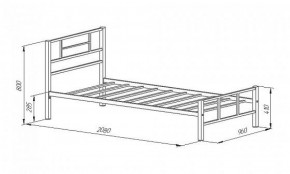 Кровать металлическая "Кадис 900х1900" Белый в Нягани - nyagan.ok-mebel.com | фото 2