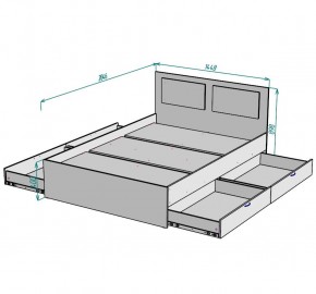 Кровать Ольга L35 (1400) 4 ящика в Нягани - nyagan.ok-mebel.com | фото 2