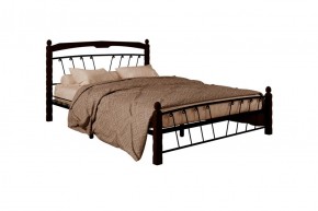 Кровать "Муза 1" КМД10  Черная (1400*2000) (ножки-шоколад) с коваными изделиями в Нягани - nyagan.ok-mebel.com | фото 2