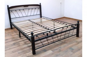 Кровать "Муза 1" КМД10  Черная (1400*2000) (ножки-шоколад) с коваными изделиями в Нягани - nyagan.ok-mebel.com | фото 3