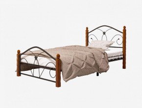 Кровать "Селена 1" Черная (900*2000) (ножки-махагон) с коваными элементами в Нягани - nyagan.ok-mebel.com | фото 1