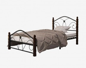Кровать "Селена 1" Черная (900*2000) (ножки-шоколад) с коваными элементами в Нягани - nyagan.ok-mebel.com | фото 2