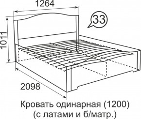 Кровать с латами Виктория 1200*2000 в Нягани - nyagan.ok-mebel.com | фото 4