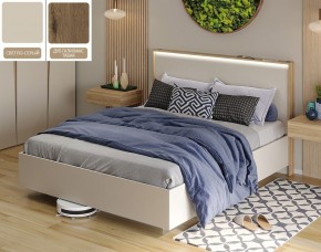 Кровать (Светло-серый U750 ST9/Дуб Галифакс Табак) 1400 в Нягани - nyagan.ok-mebel.com | фото