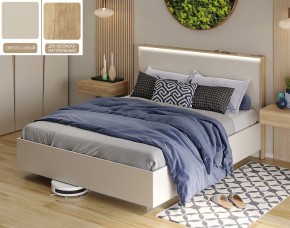 Кровать (Светло-серый U750 ST9/Дуб Небраска натуральный) 1400 в Нягани - nyagan.ok-mebel.com | фото