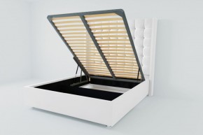 Кровать Венеция ЛЮКС с ПМ 1200 (экокожа белая) в Нягани - nyagan.ok-mebel.com | фото