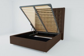 Кровать Венеция ЛЮКС с ПМ 1200 (экокожа коричневая) в Нягани - nyagan.ok-mebel.com | фото