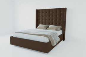 Кровать Венеция ЛЮКС с ПМ 1200 (экокожа коричневая) в Нягани - nyagan.ok-mebel.com | фото 2
