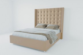Кровать Венеция ЛЮКС с ПМ 1200 (велюр светло-серый) в Нягани - nyagan.ok-mebel.com | фото 2