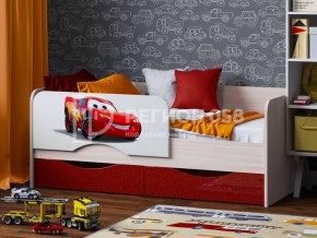 Кровать Юниор-12 с фотопеч. "Тачки" в Нягани - nyagan.ok-mebel.com | фото