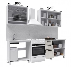 Кухня ДИОР 2 м б/стекла (белый/дуб крафт белый) в Нягани - nyagan.ok-mebel.com | фото 2