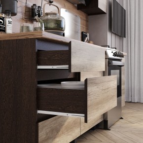 Кухня Энигма 1.6 м (венге/дуб каньон) в Нягани - nyagan.ok-mebel.com | фото 2