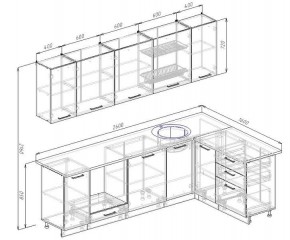 Кухня угловая Антрацит 2600х1600 (Стол. 38мм) в Нягани - nyagan.ok-mebel.com | фото 2