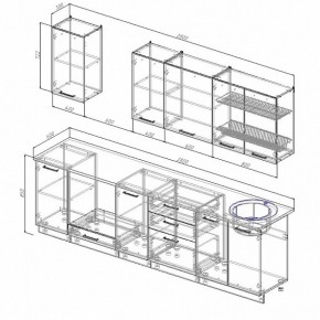 Кухонный гарнитур Антрацит 2800 (Стол. 26мм) в Нягани - nyagan.ok-mebel.com | фото 2