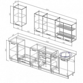 Кухонный гарнитур Антрацит 2800 (Стол. 38мм) в Нягани - nyagan.ok-mebel.com | фото 3