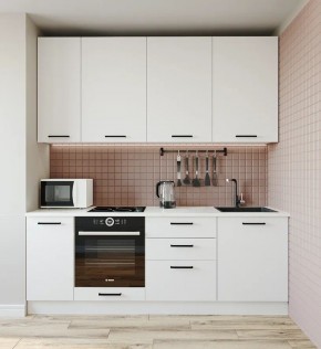 Кухонный гарнитур Белый Глянец 2200 h950 (Стол. 38мм) в Нягани - nyagan.ok-mebel.com | фото