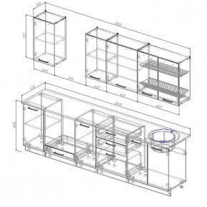 Кухонный гарнитур Бланка 2800 (Стол. 26мм) в Нягани - nyagan.ok-mebel.com | фото 2