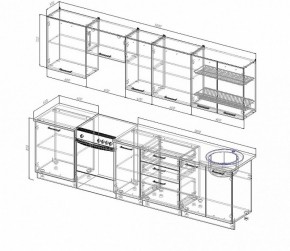 Кухонный гарнитур Жемчуг 3000 (Стол. 26мм) в Нягани - nyagan.ok-mebel.com | фото 2