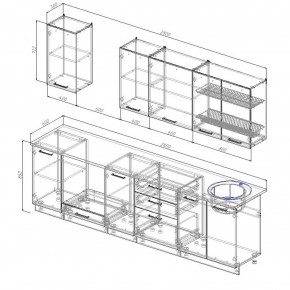 Кухонный гарнитур Лада 2800 (Стол. 26мм) в Нягани - nyagan.ok-mebel.com | фото 2