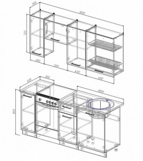 Кухонный гарнитур Лофт 1800 (Стол. 26мм) в Нягани - nyagan.ok-mebel.com | фото 2