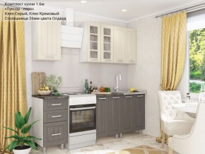 Кухонный гарнитур Луксор-евро 1600 серый-кремовый в Нягани - nyagan.ok-mebel.com | фото