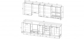Кухонный гарнитур Санторини 3000 h950 (Стол. 26мм) в Нягани - nyagan.ok-mebel.com | фото 2