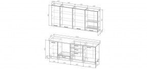 Кухонный гарнитур Смоки 2200 h950 (Стол. 26мм) в Нягани - nyagan.ok-mebel.com | фото 2