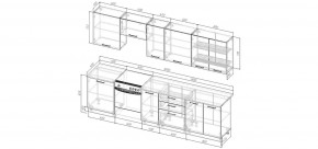Кухонный гарнитур Смоки 3000 (Стол. 38 мм) в Нягани - nyagan.ok-mebel.com | фото 2