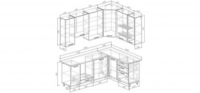 Кухонный гарнитур Старое Дерево 2200*1600 h950 (Стол. 26мм) в Нягани - nyagan.ok-mebel.com | фото 2