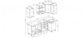 Кухонный гарнитур угловой Капри 2200х1000 (Стол. 38мм) в Нягани - nyagan.ok-mebel.com | фото 2
