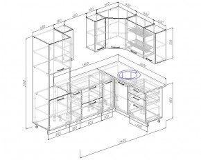 Кухонный гарнитур угловой Капри 2400х1600 (Стол. 26мм) в Нягани - nyagan.ok-mebel.com | фото 2