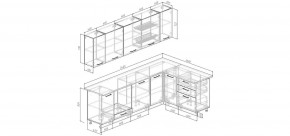 Кухонный гарнитур угловой Капри 2600х1600 (Стол. 38мм) в Нягани - nyagan.ok-mebel.com | фото