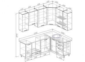 Кухонный гарнитур угловой Латте 2200х1600 (Стол. 26мм) в Нягани - nyagan.ok-mebel.com | фото 2