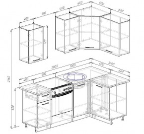 Кухонный гарнитур угловой Шимо 2000х1200 (Стол. 26мм) в Нягани - nyagan.ok-mebel.com | фото 2