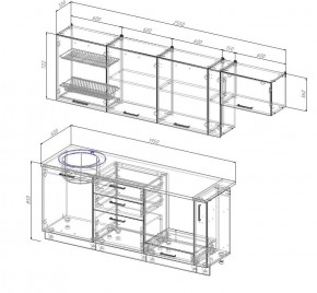 Кухонный гарнитур Вегас 2550 (Стол. 26мм) в Нягани - nyagan.ok-mebel.com | фото 2