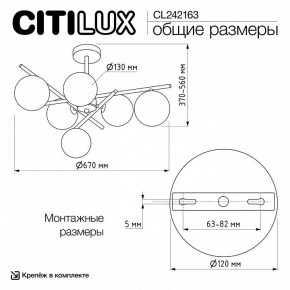 Люстра на штанге Citilux RONNY CL242163 в Нягани - nyagan.ok-mebel.com | фото 12