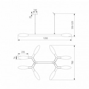 Люстра на штанге Eurosvet Covalent 30180 черный в Нягани - nyagan.ok-mebel.com | фото 3