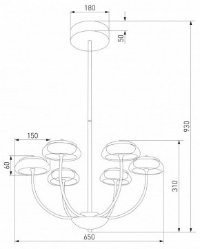 Люстра на штанге Eurosvet Fungo 50388 LED черный в Нягани - nyagan.ok-mebel.com | фото 4