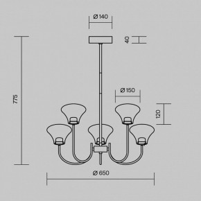 Люстра на штанге Maytoni Dynasty MOD402PL-L20BS3K в Нягани - nyagan.ok-mebel.com | фото 6