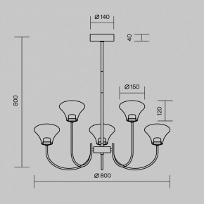 Люстра на штанге Maytoni Dynasty MOD402PL-L30BS3K в Нягани - nyagan.ok-mebel.com | фото 4