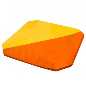 Мат гимнастический 1,3x1,3x0,05м складной скошенные углы цв.оранжевый-желтый в Нягани - nyagan.ok-mebel.com | фото 1