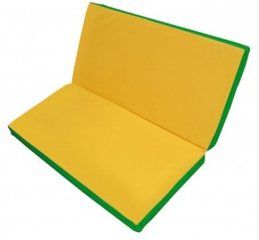 Мат гимнастический 1х1х0,08м складной цв. зеленый-желтый в Нягани - nyagan.ok-mebel.com | фото