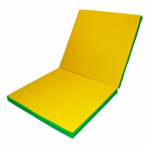 Мат гимнастический 2х1х0,1м складной цв. зеленый-желтый в Нягани - nyagan.ok-mebel.com | фото