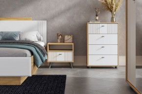 МИЛАН Спальня (Дуб Золотой/Белый матовый) в Нягани - nyagan.ok-mebel.com | фото 2